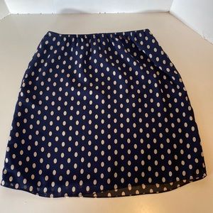 Esprit Navy and Cream Polka Dot Skirt (Size M)